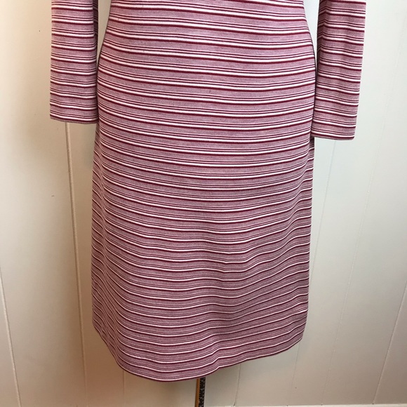 Vintage 60s/70s Maroon White Go Go Sheath Dress - Picture 6 of 8